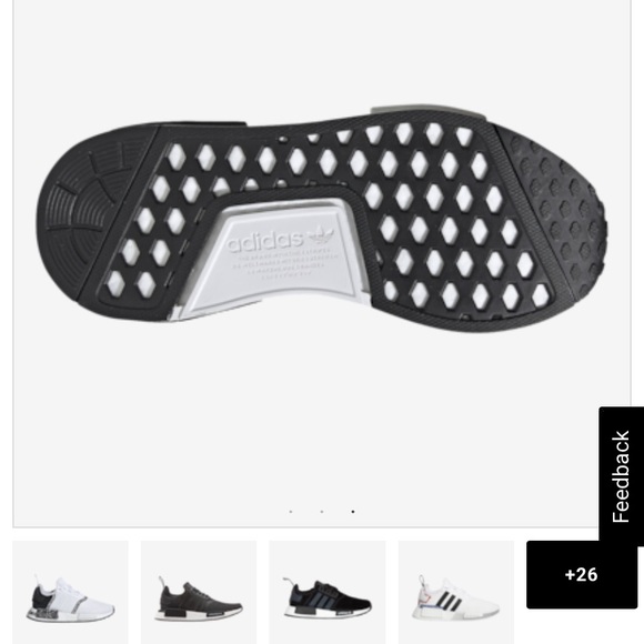 white nmds with blue